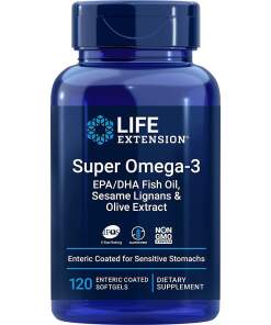 Super Omega-3 EPA/DHA with Sesame Lignans & Olive Extract - 120 enteric coated softgels