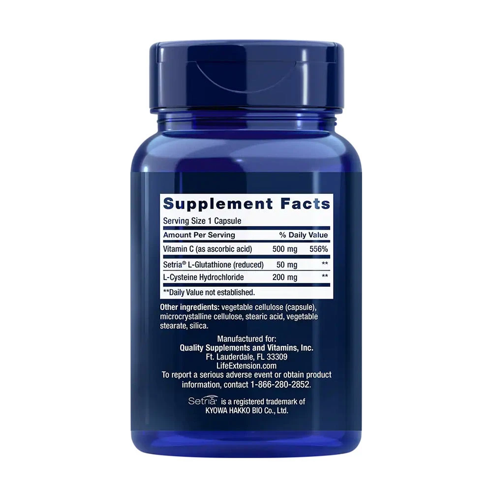 Glutathion, Cystein & C – 100 kapsulas - Billede 3