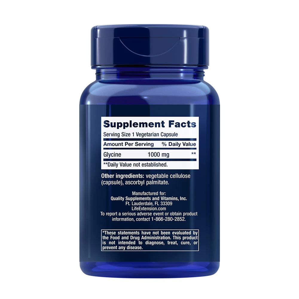 Glycin – 1000 mg – 100 kapsulas - Billede 3