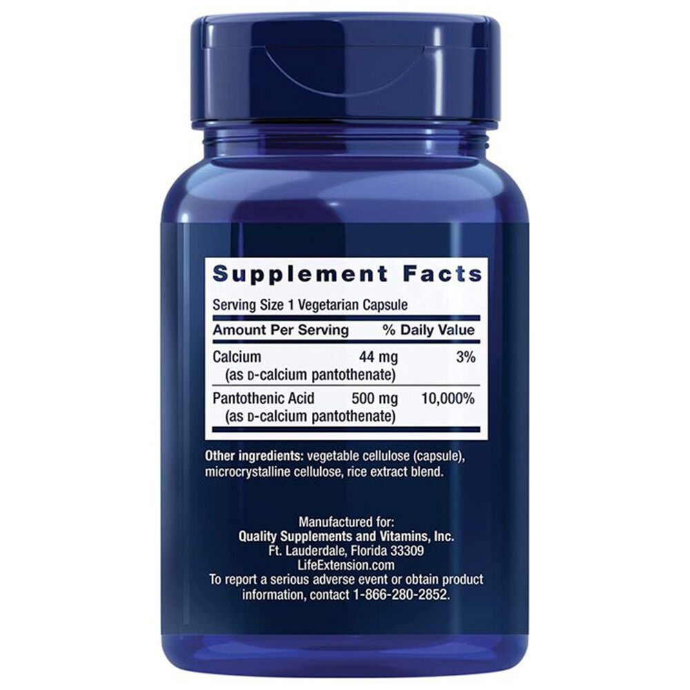 Pantothensyre (B-5 vitamīns) – 500 mg – 100 kapsulas - Billede 5