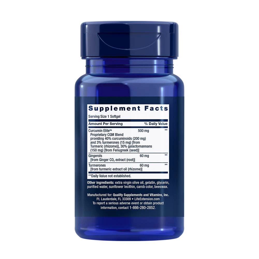 Advanced Curcumin Elite Gurkemejeekstrakt, ingveru un turmeroni – 30 softgels - Image 6