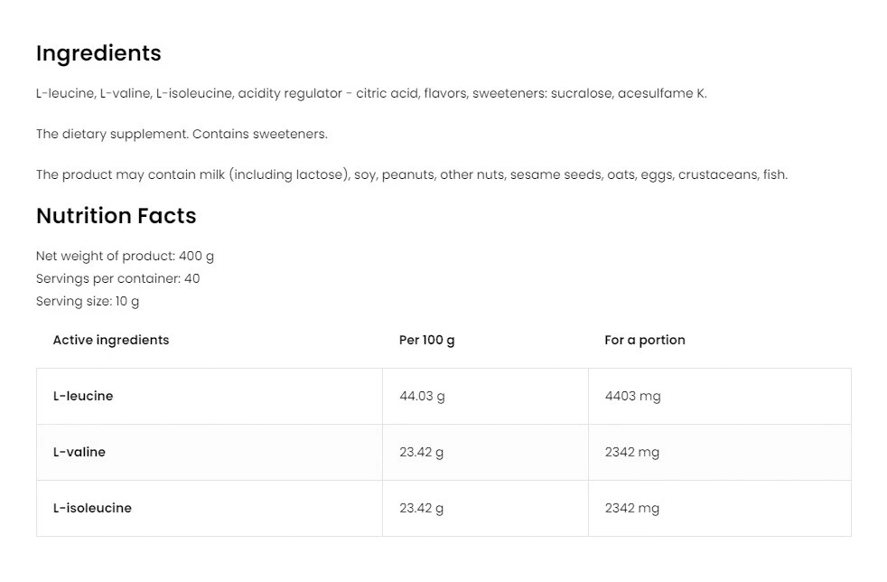 OstroVit – BCAA Instant mango – 400 g - Image 4