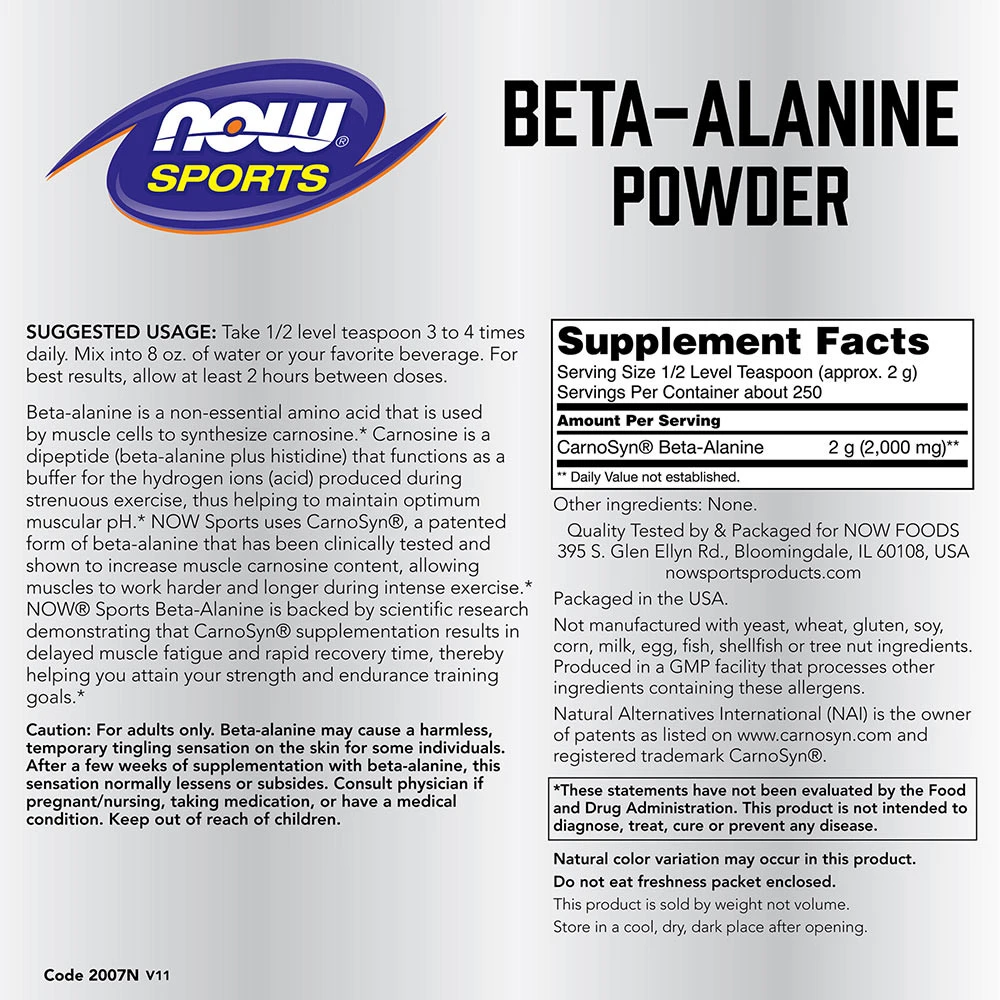 Beta-alanin – 2000 mg pulveris – 500 g - Image 3