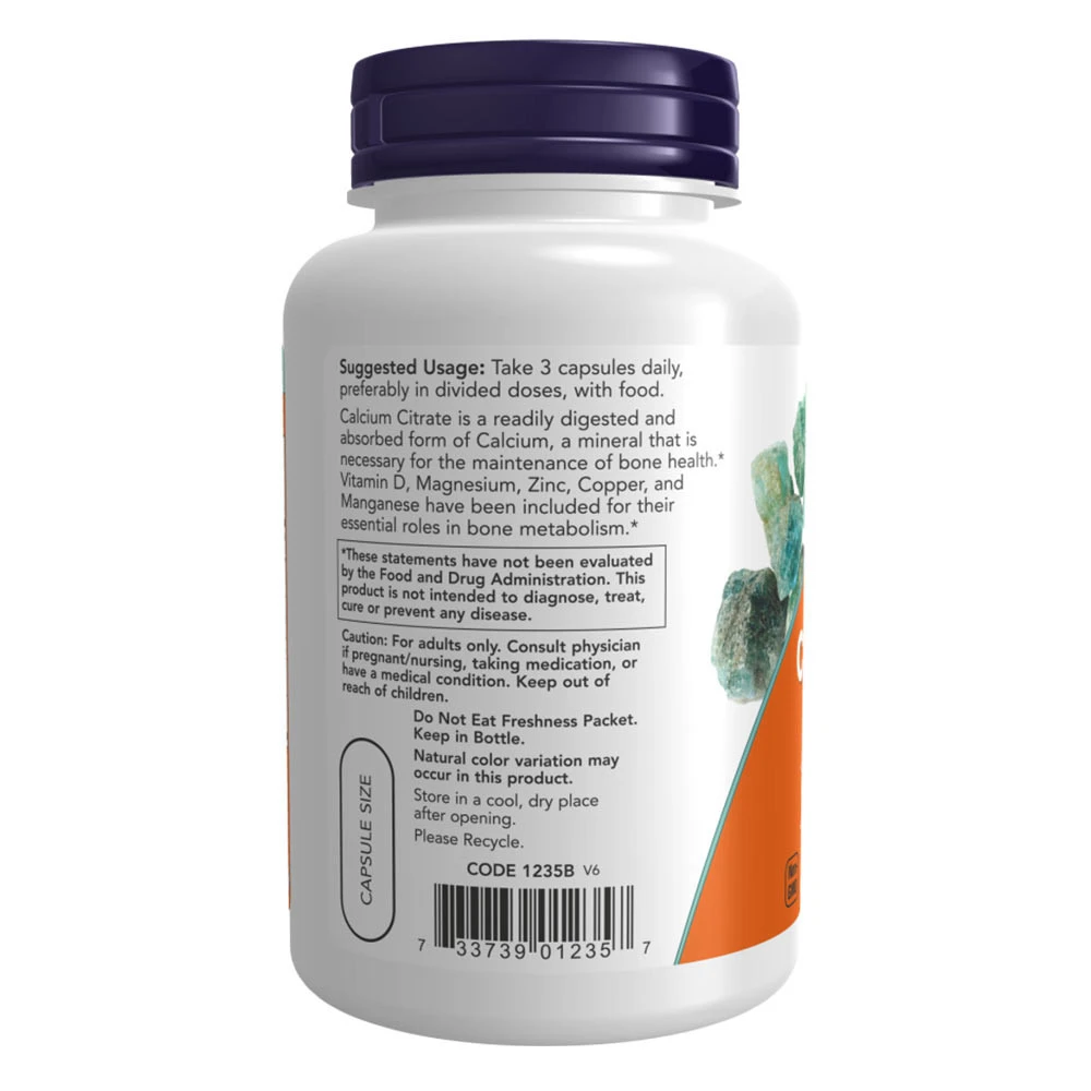 NOW Foods – Kalcija citrāts kapsulās - Image 5