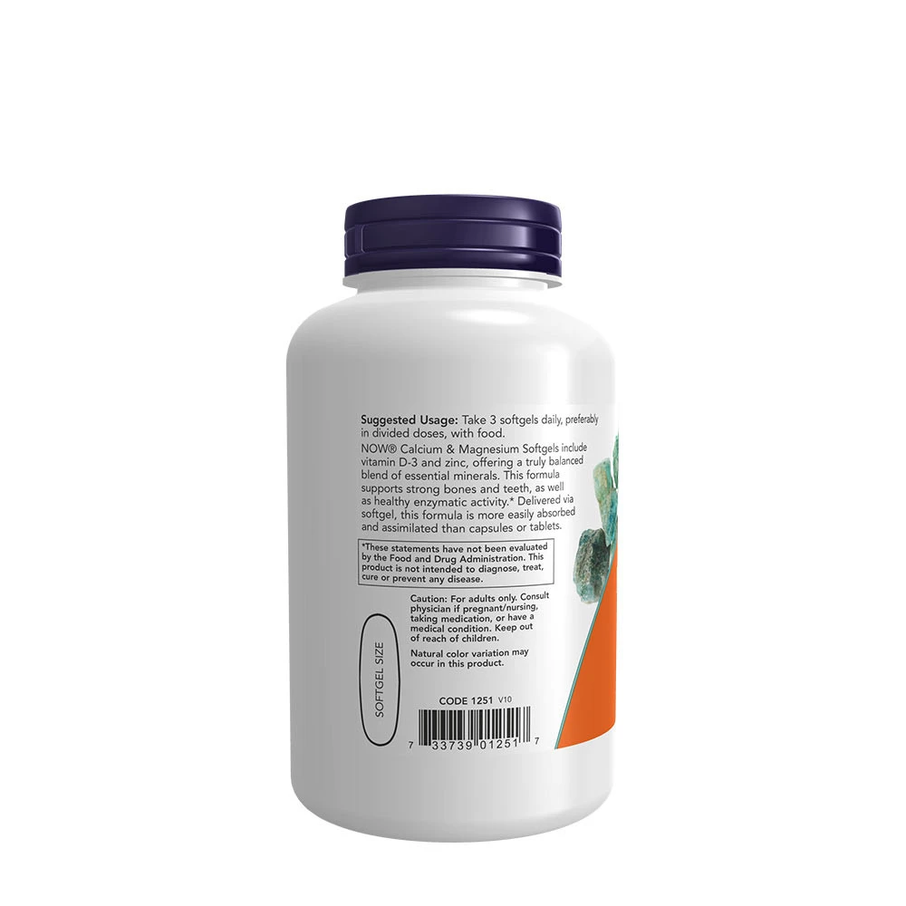 Calcium & Magnesium med Vitamin D un Zink – 120 softgels - Image 3