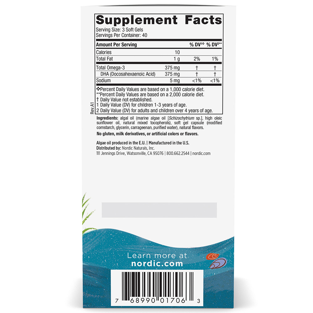 Børns DHA Vegetarisk – 375 mg Bērnu limonāde – 120 tyggetablettes - Image 3