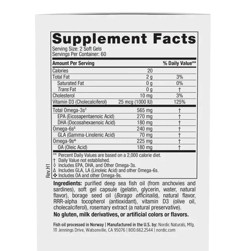 Komplet Omega-D3 – 565 mg citronsmagna – 120 blāvas kapsulas - Image 3