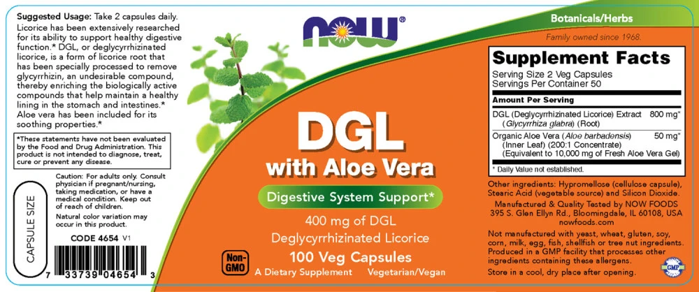 DGL med Aloe Vera – Vegetabīnas kapsulas – 100 vegetabilskas kapsulas - Image 3