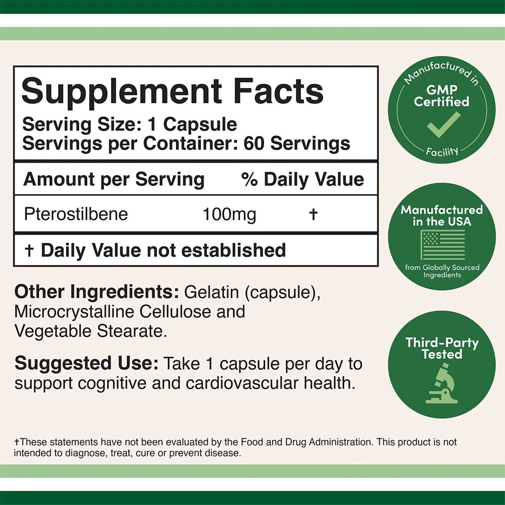 Double Wood Supplements – Pterostilbēns – 60 kapsulas - Image 2