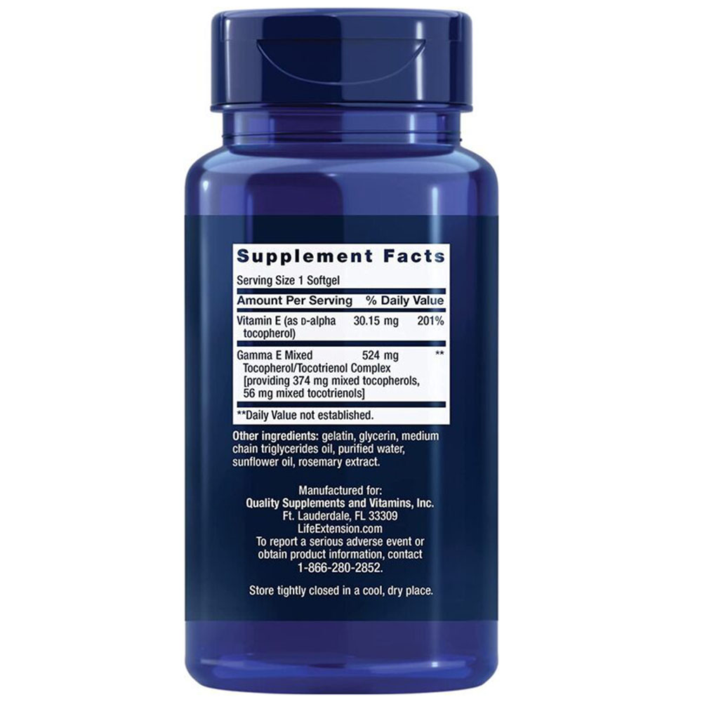 Gamma E blandētas tokoferolu un tokotrienolu – 60 softgels - Image 5