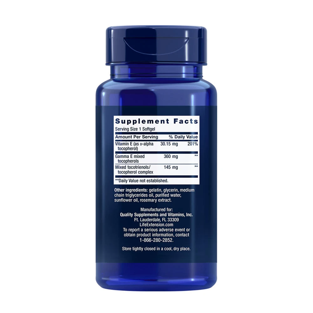 Gamma E blandētas tokoferolu un tokotrienolu – 60 softgels - Image 7