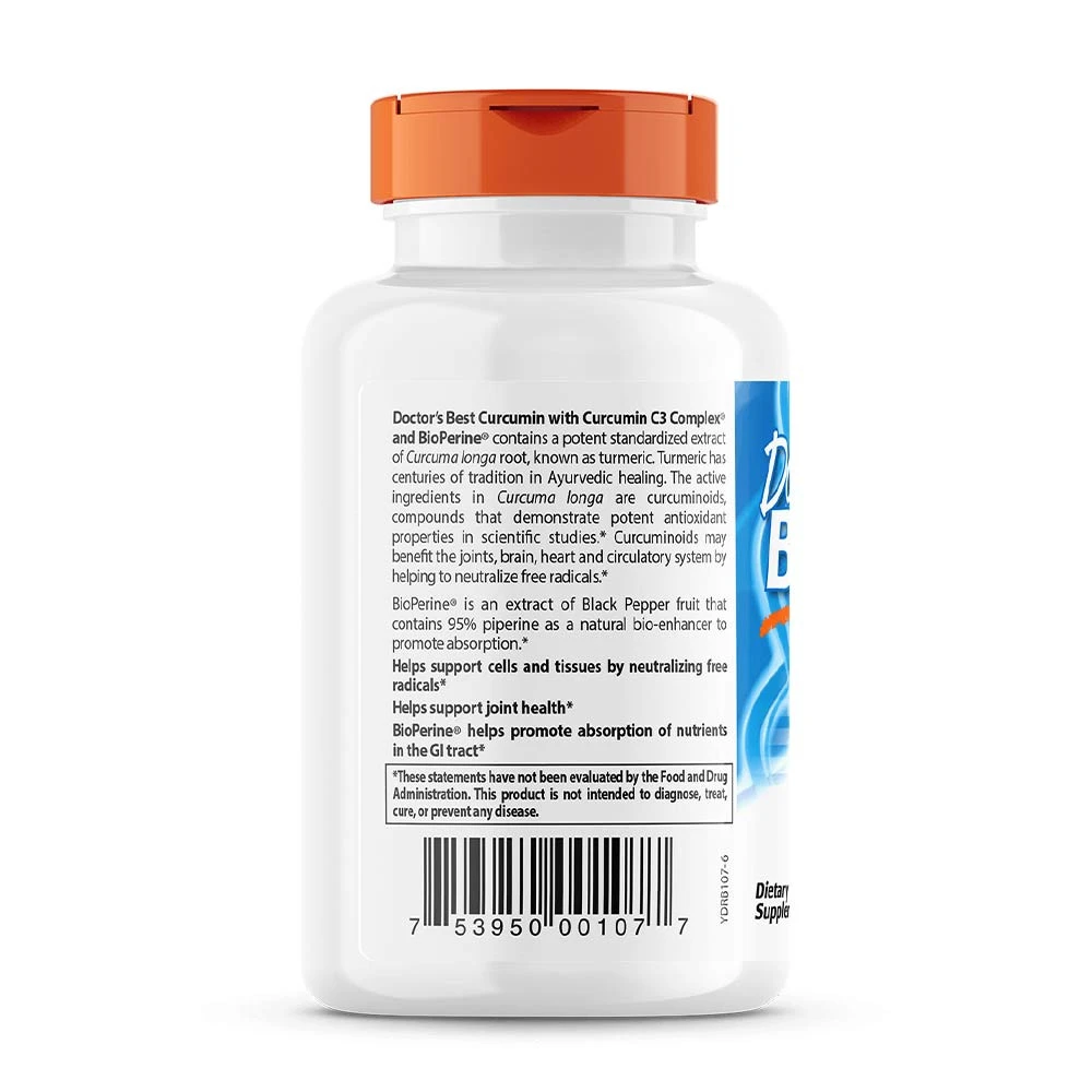 Høj absorption Curcumin no gurkmejas saknes ar C3 Complex & BioPerine – 500mg – 120 kapsulas - Image 3