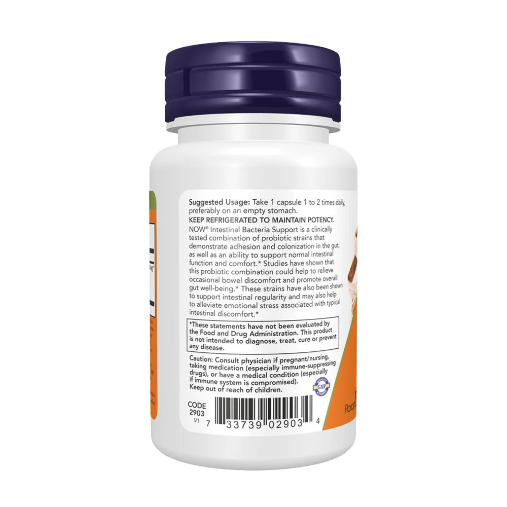 NOW Foods – Intestinal Bacteria Support – 60 kapsulas - Image 3