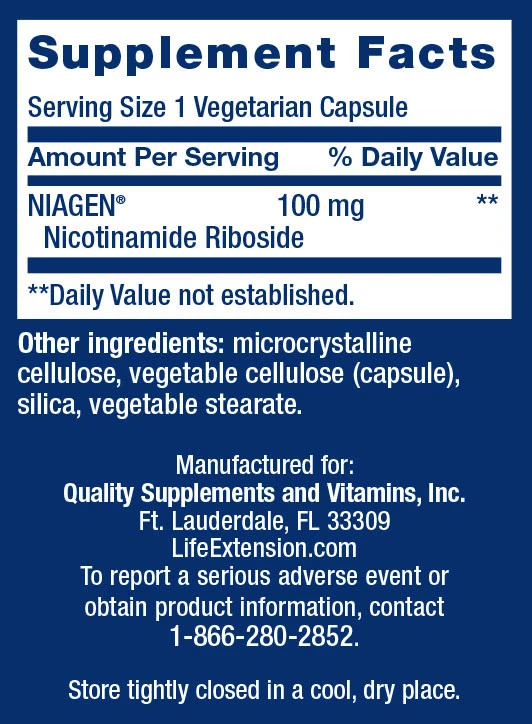 Life Extension – NAD+ Cell Regenerator 100 mg (30 kapsulas) - Image 2