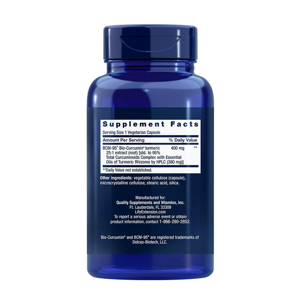 Life Extension – Super Bio-Curcumin Gurkemejeekstrakt 60 veg kapsulas - Image 2