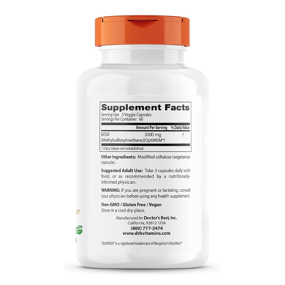MSM – OptiMSM vegānisks – 1000 mg – 180 kapsulas - Image 3