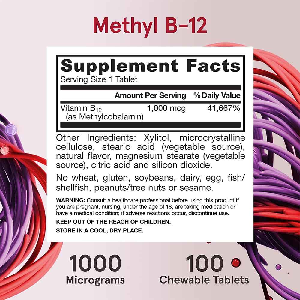 Methyl B-12 – 1000 mcg – 100 sugetabletter - Image 7