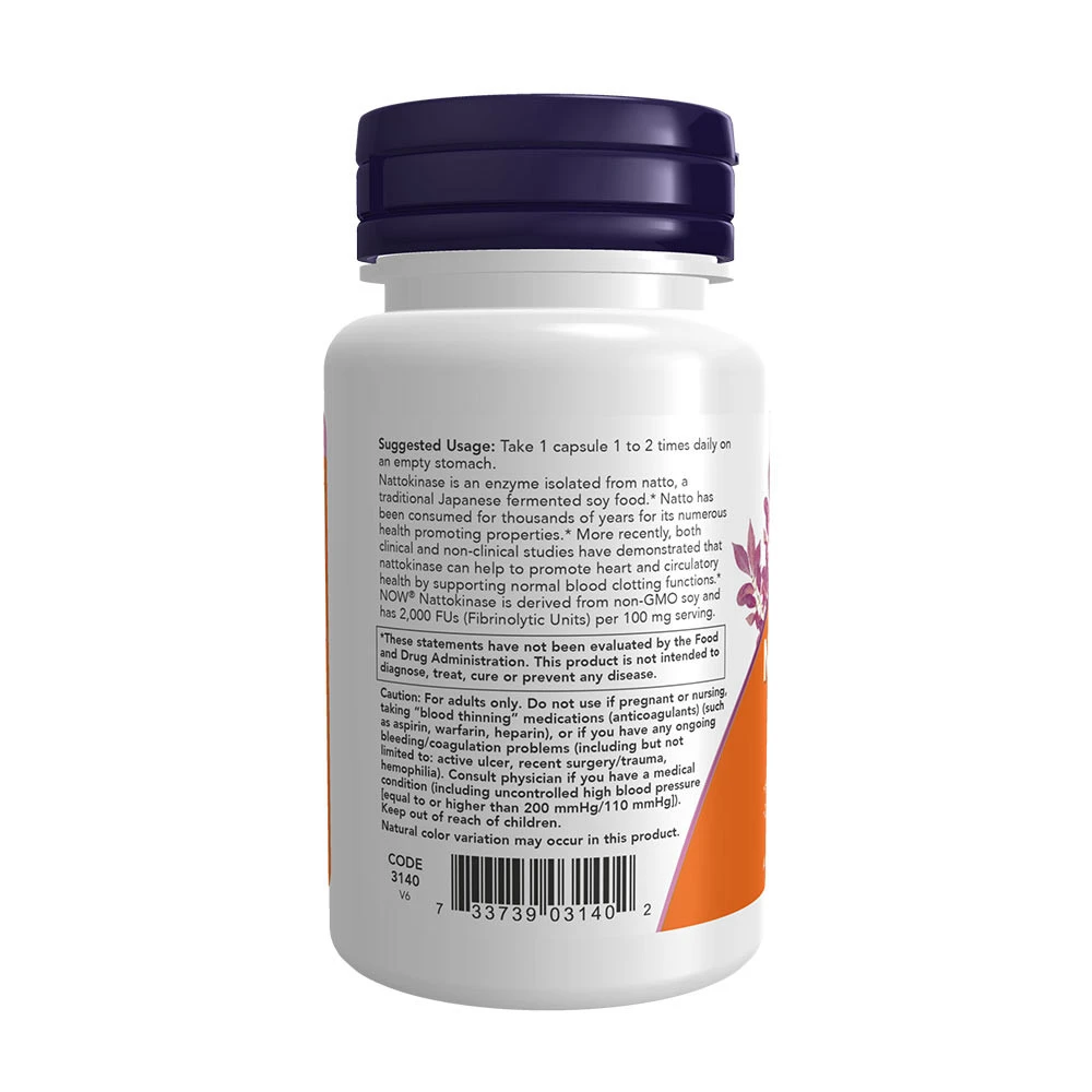 Nattokinase – 100 mg – 60 vegetablas kapsulas - Image 3