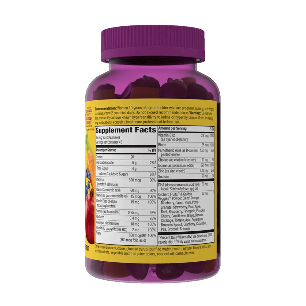 Nature's Way – Alive! Daily Support Prænatal multivitamīns gumijām, apelsīnu un hindberžu limonāde – 90 gab - Image 4