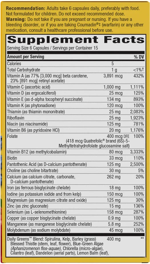 Nature's Way – Alive! Max6 maxpotencijas ikdienas multivitamīns – 90 kapsulas - Image 7