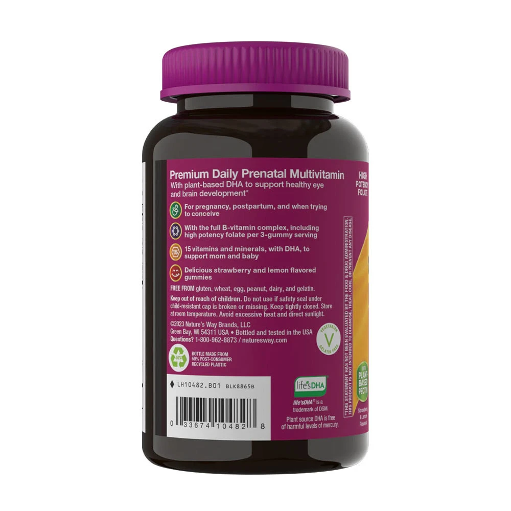 Nature's Way – Alive! Premium prenatal gummies, jordbārzu citron 75 stk - Image 3