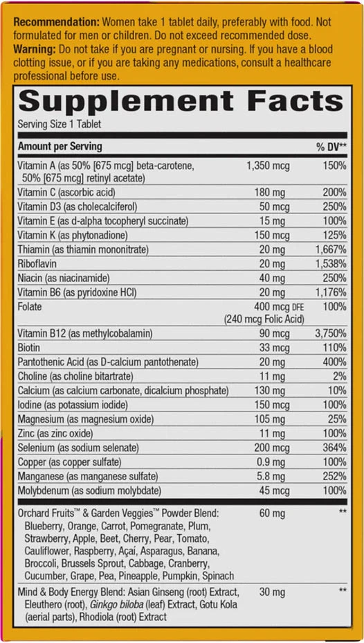 Natures Way – Alive! Kvinners 50+ Ultra multivitamīns – 60 tabletes - Image 4