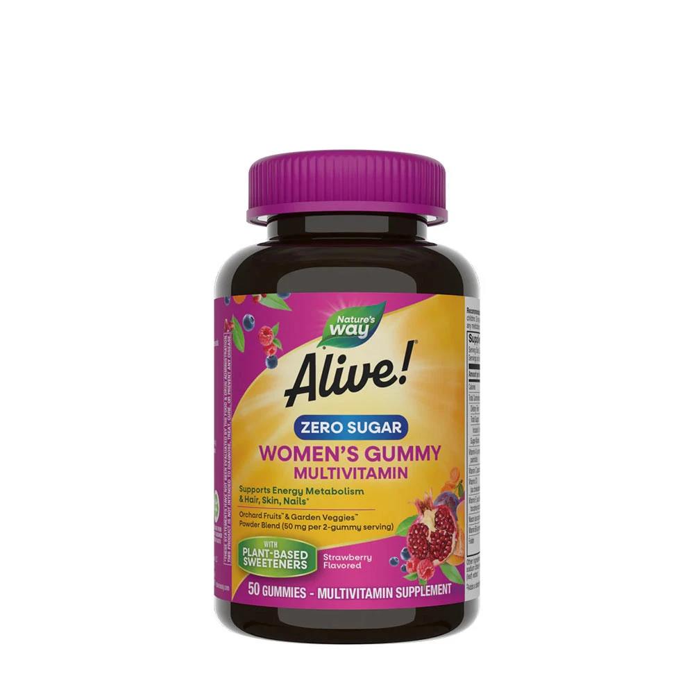 Nature's Way – Alive! Zero Sugar Kvinners multivitamīna želejkonfektes 50 stk - Image 2