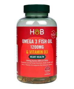 Omega 3 Fish Oil 1200mg & Vitamin D3 - 120 caps