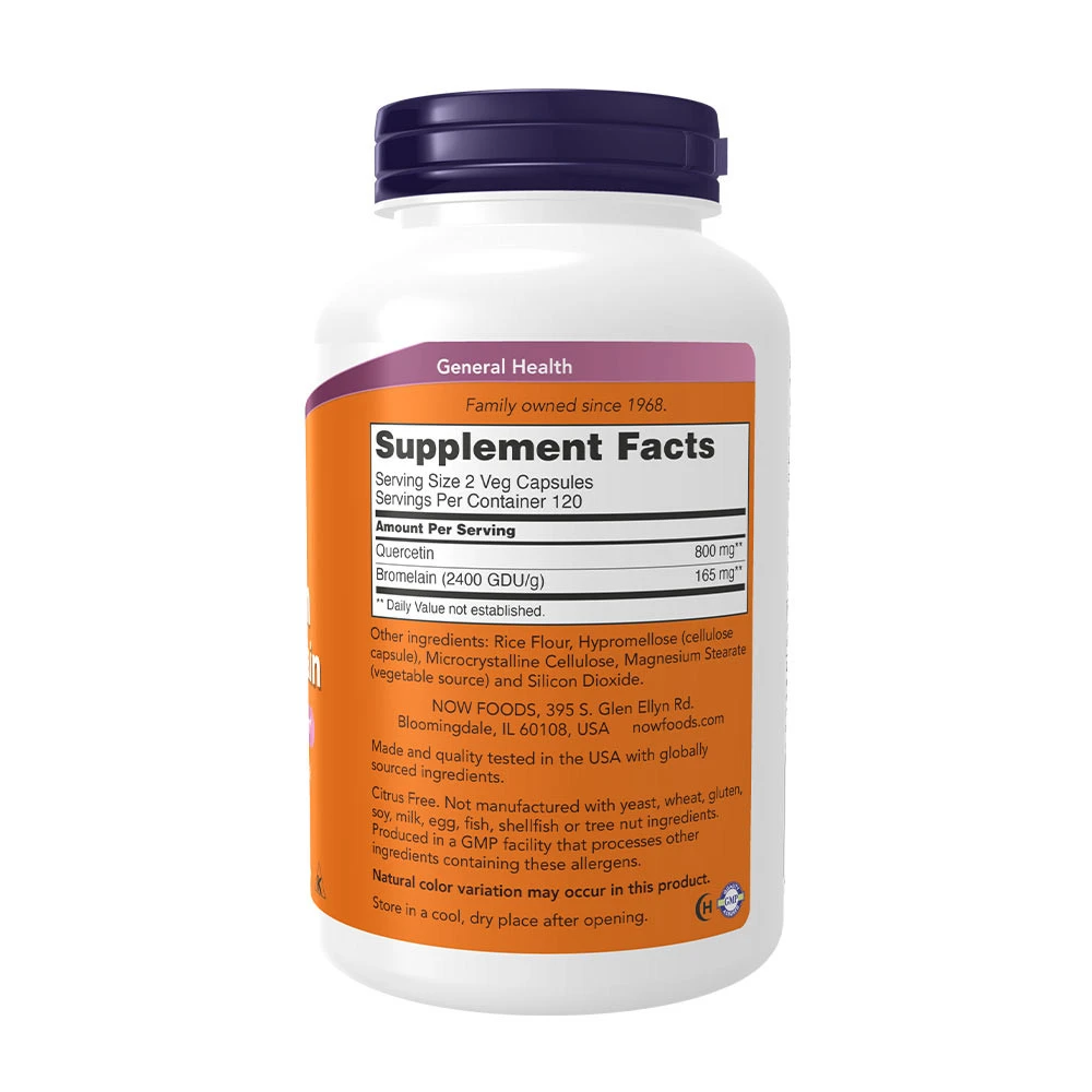 Quercetin med bromelain – 240 vegānas kapsulas - Image 2