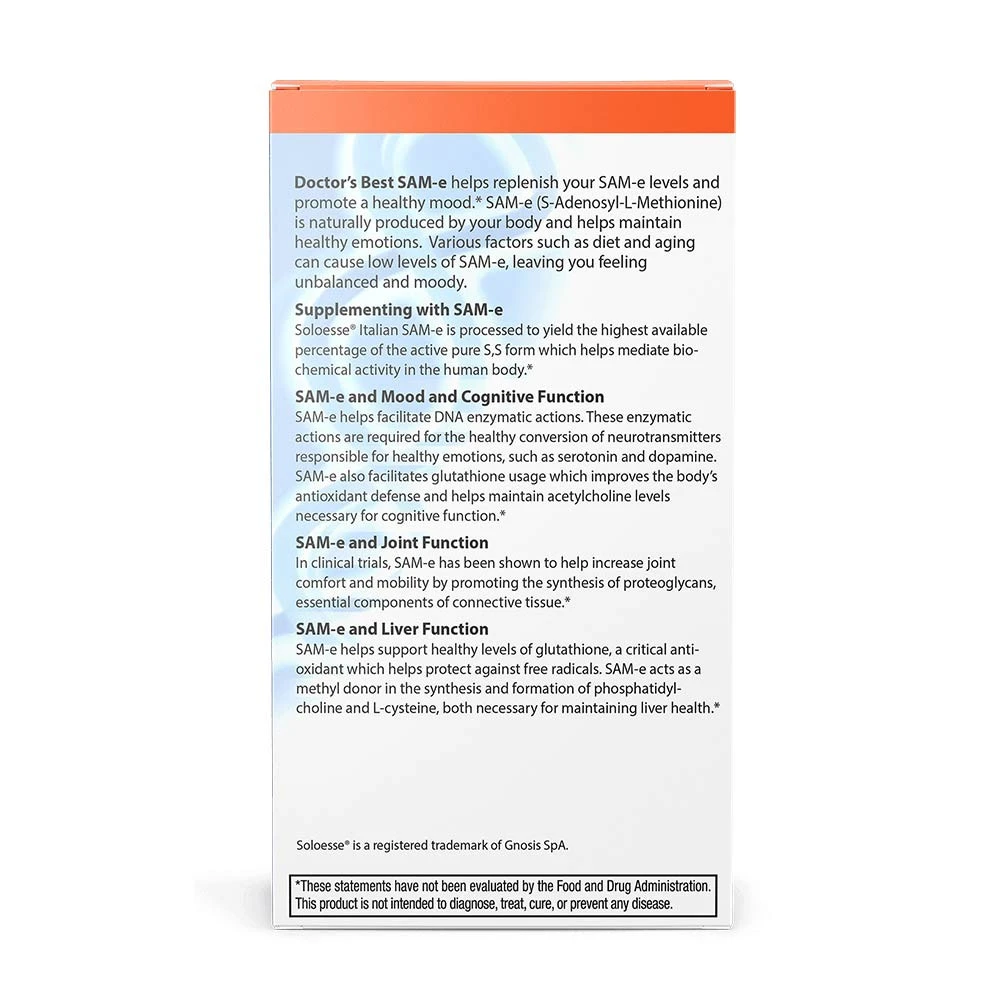 SAM-e – 200mg – 60 tabletter - Image 4