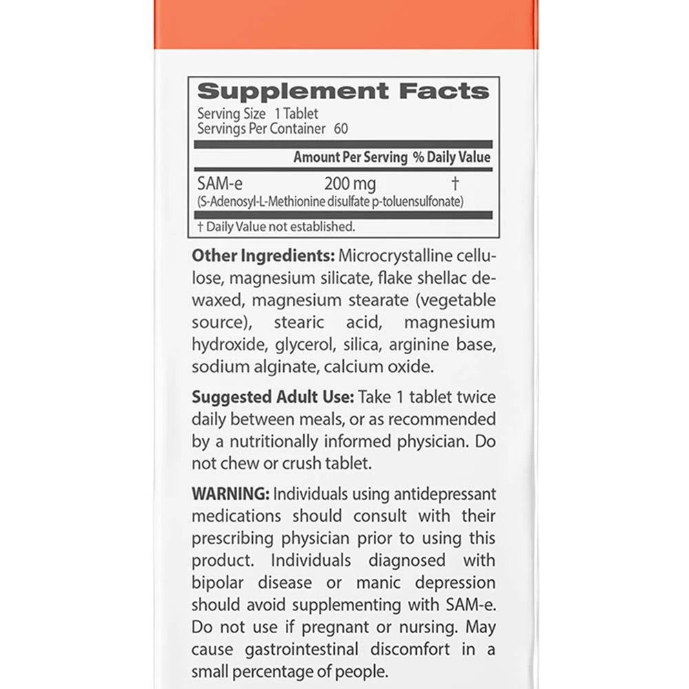 SAM-e – 200mg – 60 tabletter - Image 5