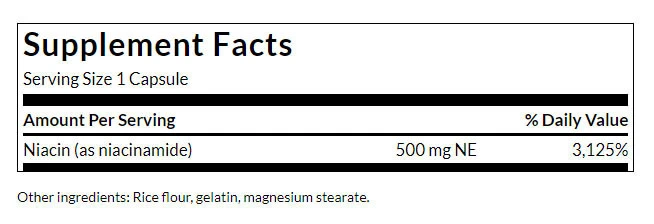 Niacinamid – 500 mg – 250 kapsulas - Image 3