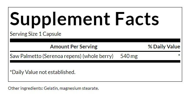 Savpalme – 540 mg – 100 kapsler - Image 2