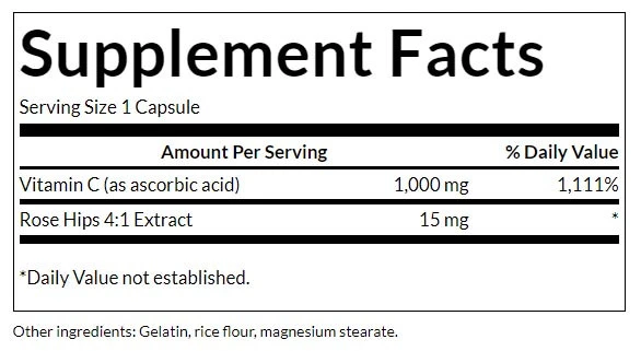 C-vitamin med hybenekstrakt – 1000 mg – 250 kapsulas - Image 2