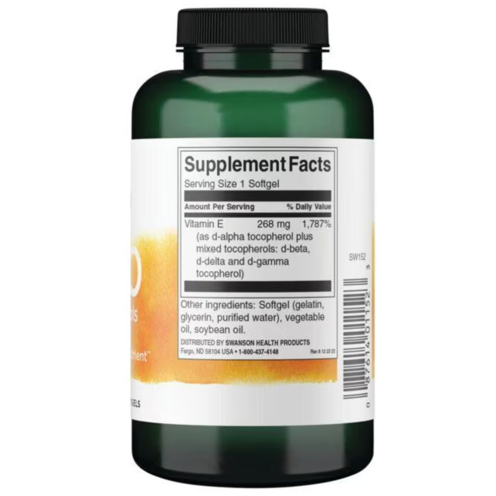 Swanson – E vitamīna blending 400 IE 250 kapsulas - Image 3