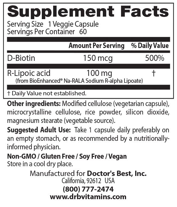 Stabiliseret R-Lipoic acid med BioEnhanced Na-RALA – 100mg – 60 kapsulas - Image 5