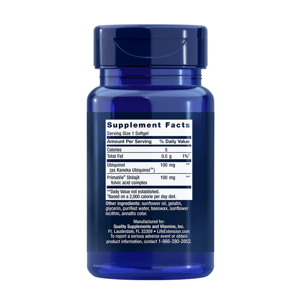 Super Ubiquinol CoQ10 – med forbedret mitokondriālo atbalstu – 100mg - 60 softgels - Image 3