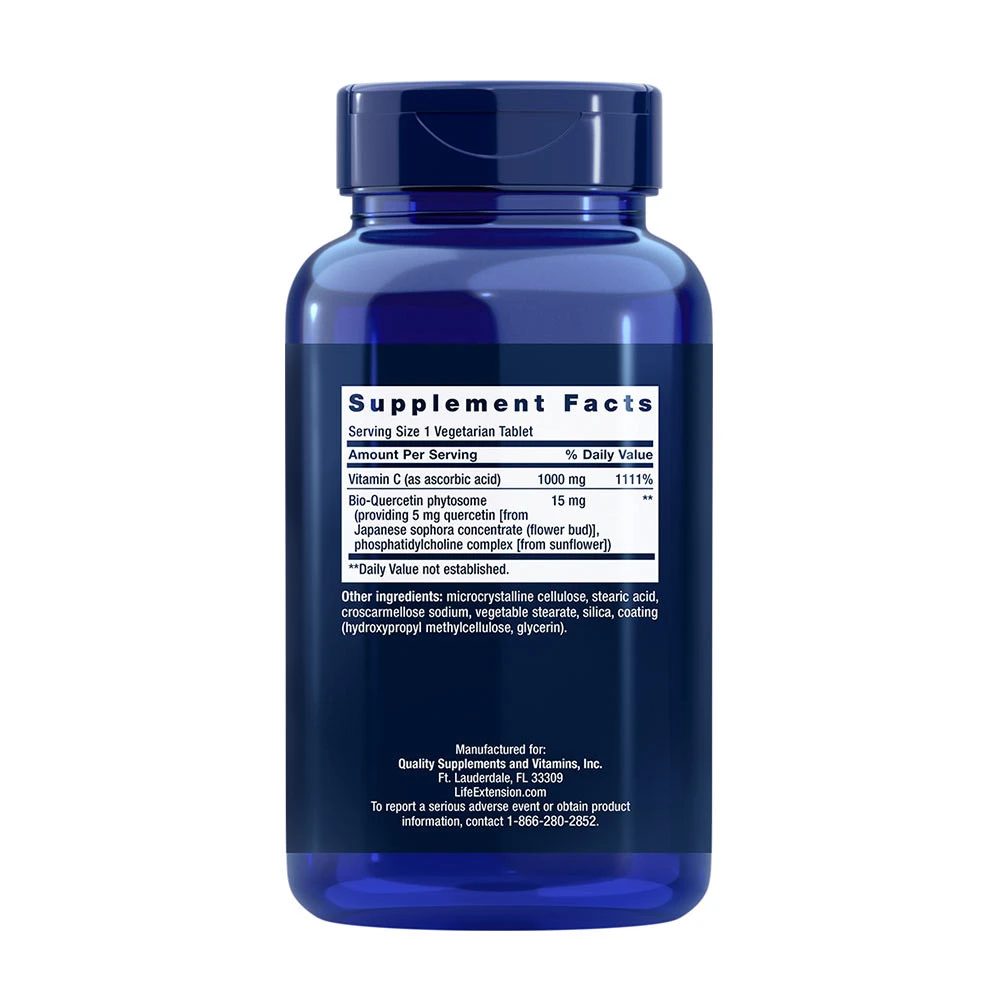 Bio-Quercetin Phytosome – Vitamin C og Bio-Quercetin Phytosome – 250 vegetariskās plāksnītes - Image 2