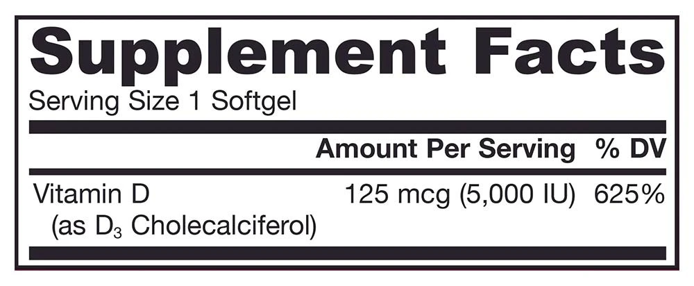 D3-vitamin – 5000 IE – 100 softgels - Image 4