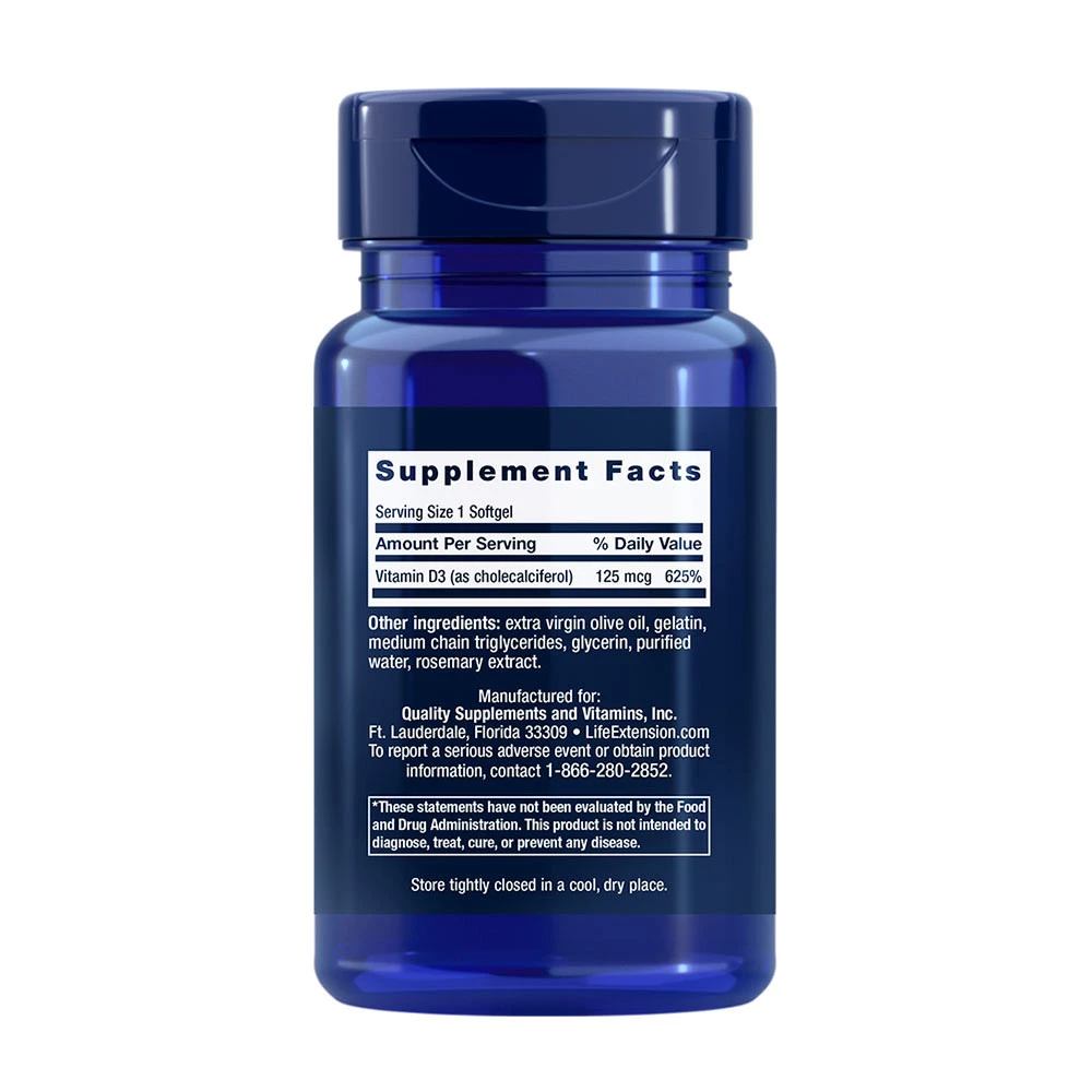 Vitamin D3 – 5000IU, 60 softgels - Image 4